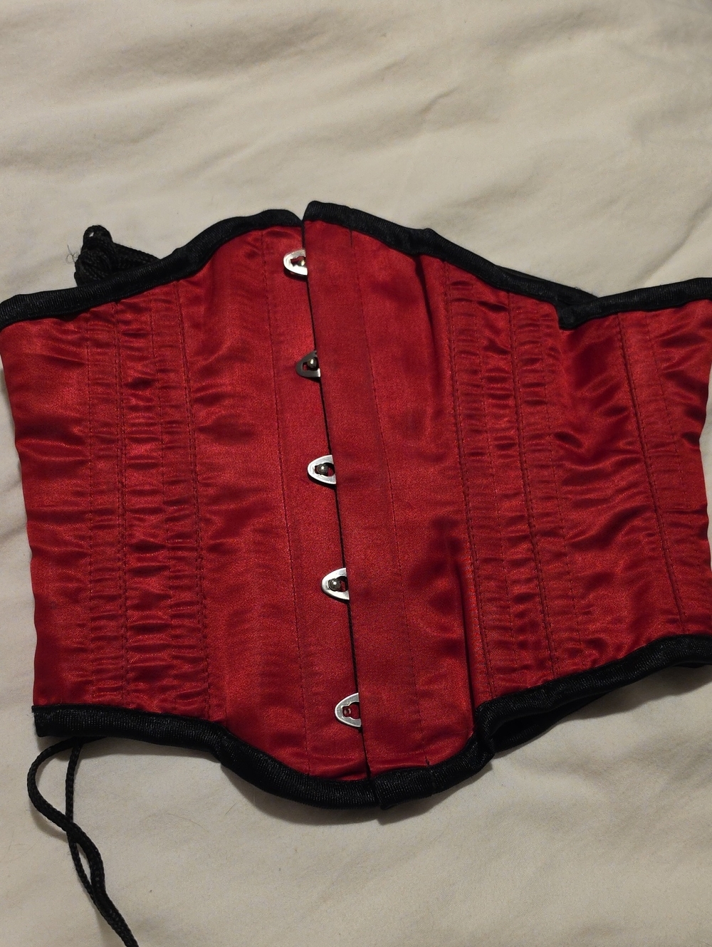 Red Satin Corset Waist Cincher - Women Accessories